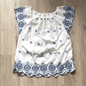 White embroidered top - GAP